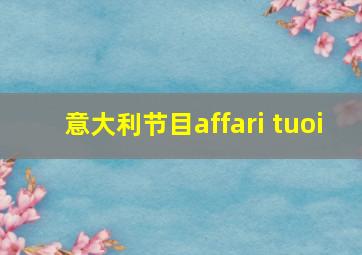 意大利节目affari tuoi